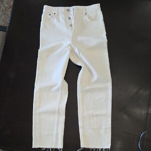 Zara Cream Straight Jeans